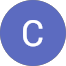 A circular blue icon with a white, uppercase letter C centered inside.