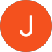 An orange circle with a white, uppercase letter J in the center, on a plain white background.