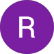 A white letter R centered on a solid purple circular background.